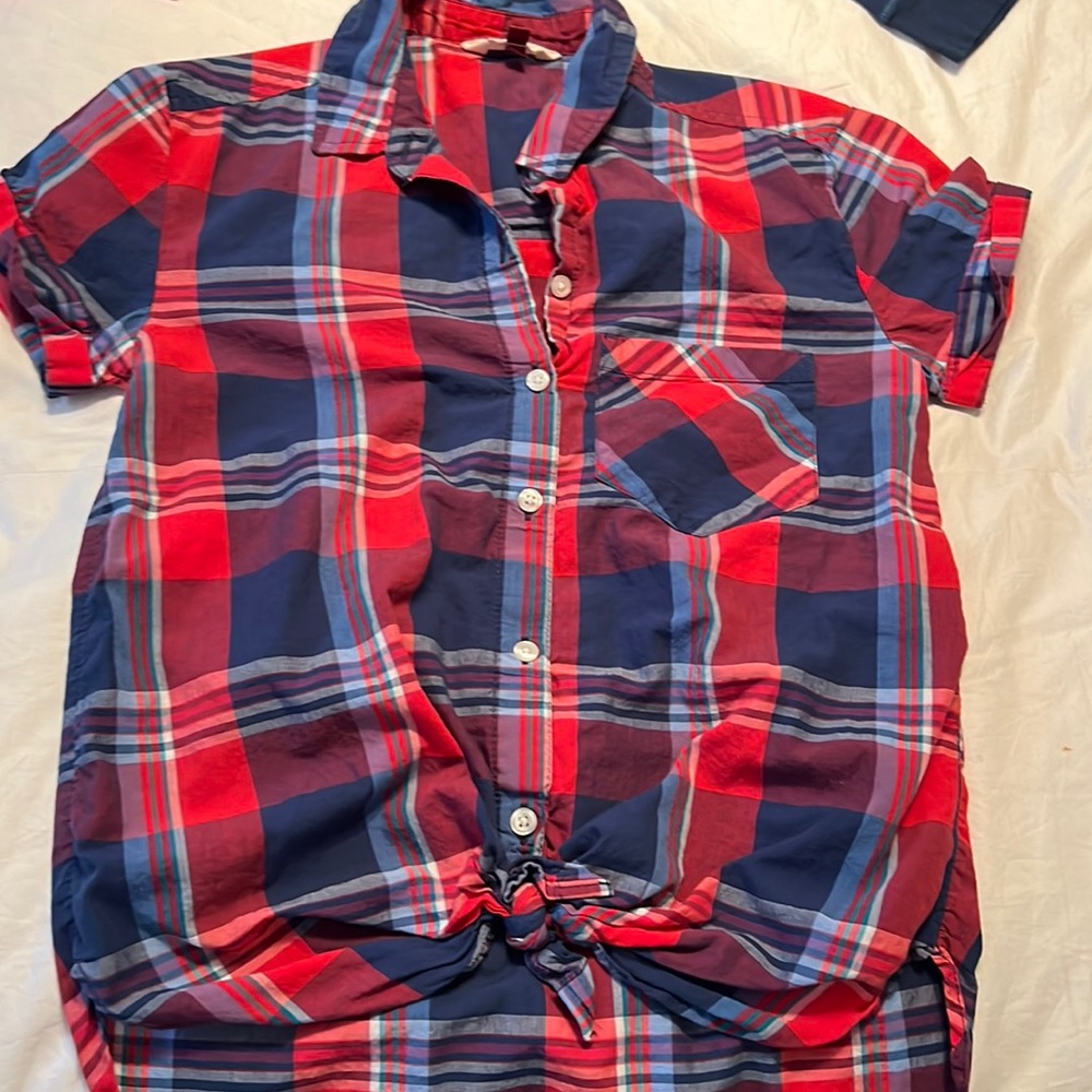 Blue and red Plaid shirt. Size XS.
